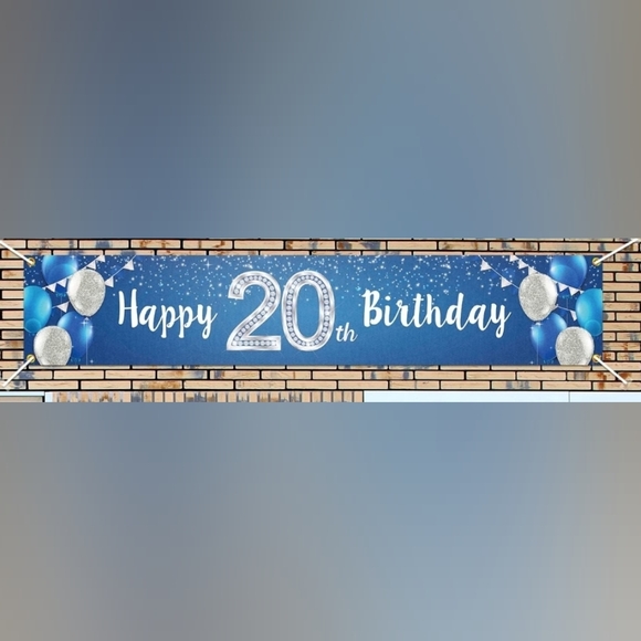 Other - Blue and Silver 20th Birthday Banner